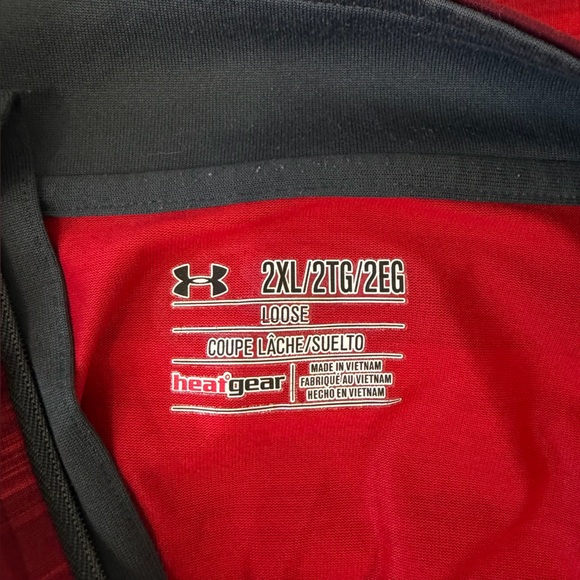 Under Armour Tech Heatgear 1/4 Zip Pullover Red Gray Size 2XL - Picture 7 of 10